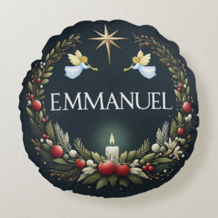 Emmanuel Christmas angels Rond Kussen