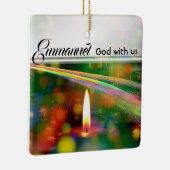 Emmanuel God met Matthew 1:23 kerstbijbel Keramisch Ornament (Rechts)