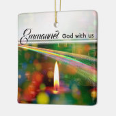 Emmanuel God met Matthew 1:23 kerstbijbel Keramisch Ornament (Links)