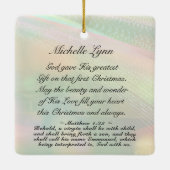 Emmanuel God met Matthew 1:23 kerstbijbel Keramisch Ornament (Achterkant)