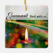 Emmanuel God met Matthew 1:23 kerstbijbel Keramisch Ornament (Voorkant)
