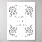 Emmanuel God met ons Bijbelvers Kerstmis Poster (Voorkant)