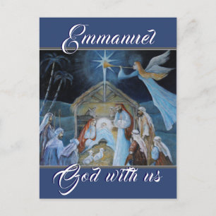 Emmanuel God met ons, kerstnativiteit Briefkaart