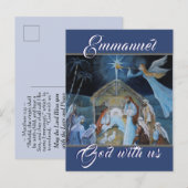 Emmanuel God met ons, kerstnativiteit Briefkaart (Voorkant / Achterkant)