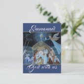 Emmanuel God met ons, kerstnativiteit Briefkaart (Staand voorkant)