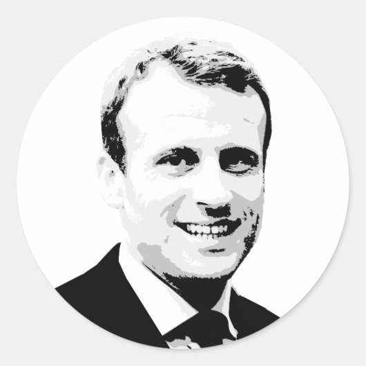 Emmanuel Macron Ronde Sticker (Voorkant)