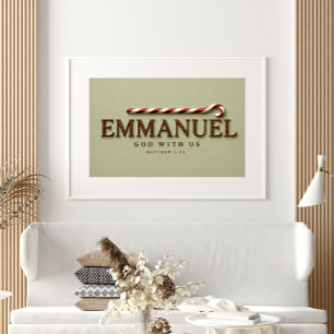 EMMANUEL Mattheüs 1:23 Kerstmis Zachte Salie Poster
