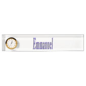 Emmanuel, Nom, Logo, Plaque de bureau avec horloge (Devant)