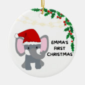 Emma's eerste Kerstmis Keramisch Ornament (Voorkant)
