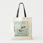 Emma's White Flowers Mint Statement Tas (Voorkant)