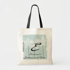 Emma's White Flowers Mint Statement Tas