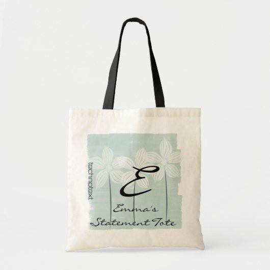 Emma's White Flowers Mint Statement Tas (Voorkant)