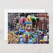 Emmenez-moi à la carte postale Mardi Gras (Devant / Derrière)
