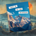 Emmenez-moi dans les montagnes<br><div class="desc">Jolie vue d'une chaîne de montagnes avec de magnifiques ciels bleus avec une citation inspirante.</div>