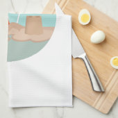 Emmer en Spade Cirkel Strand Scène Illustratie Theedoek (Quarter Fold)