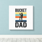 Emmer Vader Retro Honkbal Vader Vector Design_1 Canvas Afdruk (Insitu (Houten vloer))