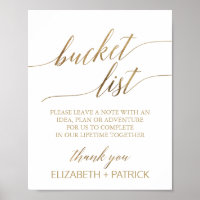 Emmer van legant Gold Calligraphy Bucket List