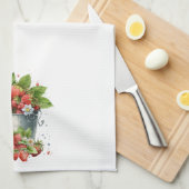 Emmer van verse aardbeien theedoek (Quarter Fold)