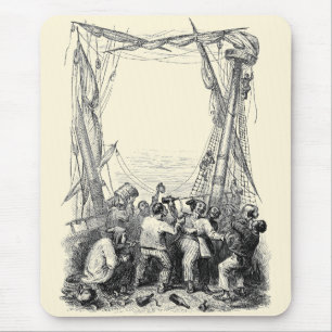  Emmers en een schip met verscherpte piraterij Muismat