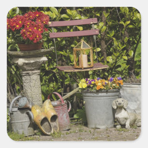 Emmers, schoenen en bloemen, Zaanse Schans, Vierkante Sticker