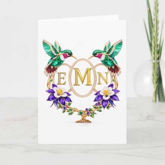 EMN Hummingbird Any Letters Custom Folded Wedding (Voorkant)
