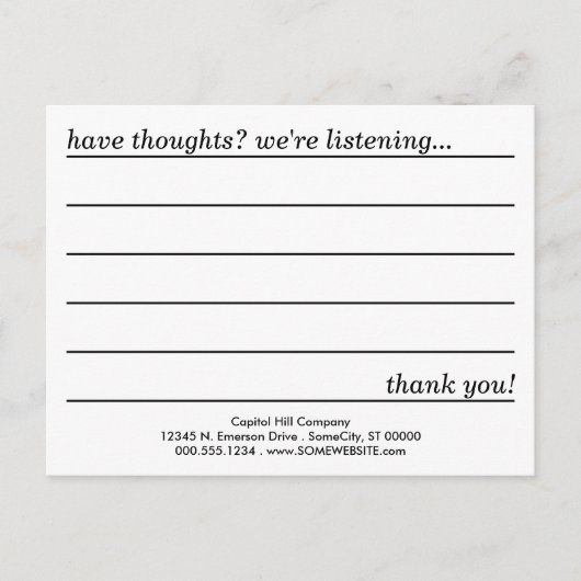 emo-achtige commentaarkaart briefkaart (Voorkant)