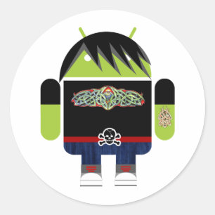 Emo Andy de Android Ronde Sticker