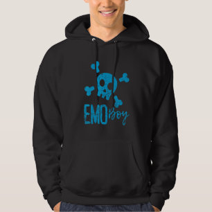 Emo Boy Blue Skull Emo Gothic Muziek Emotionele Ti Hoodie