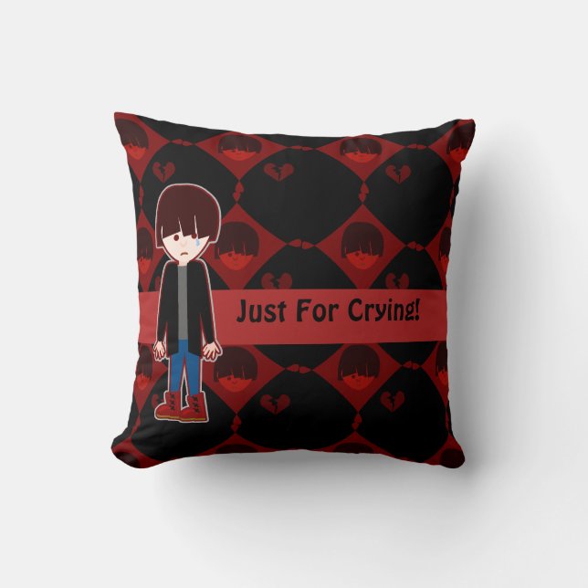 Emo Boy Sad Sap karakter Funny Pattern Kussen (Voorkant)