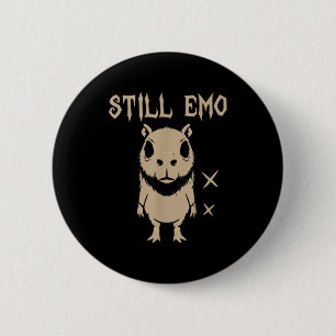 Emo Capybara Goth Punk Nog Steeds Emo Ronde Button 5,7 Cm