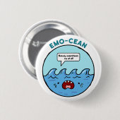 Emo-cean Ocean Beach Pun Button Pin (Voorkant /achterkant)