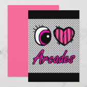 Emo Eye Heart I Love Arcades Kaart (Voorkant / Achterkant)