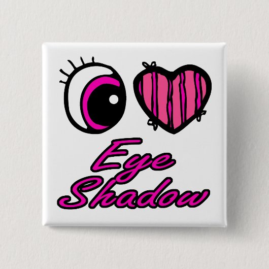 Emo Eye Heart I Love Eye Shadow Vierkante Button 5,1 Cm (Voorkant)