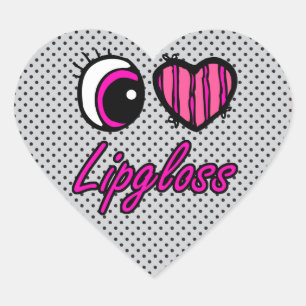Emo Eye Heart I Love Lipgloss Hart Sticker
