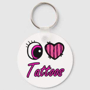 Emo Eye Heart I Love Tatoeages Sleutelhanger
