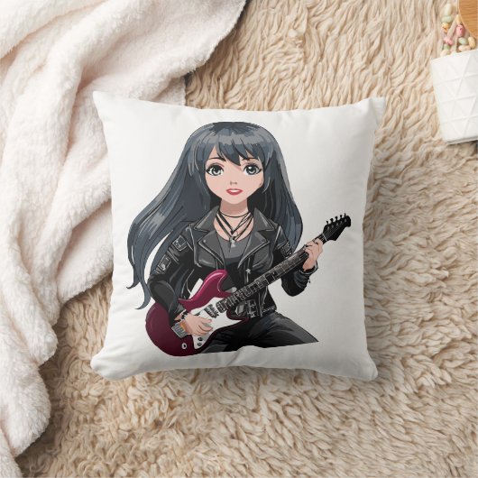 Emo girl with long black hair kussen (Deken)