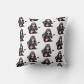 Emo girl with long black hair kussen (Achterkant)