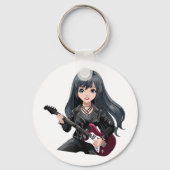 Emo girl with long black hair sleutelhanger (Achterkant)