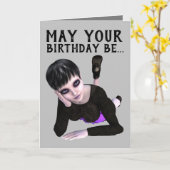 EMO GOTHIC GIRL, CARTES D'ANNIVERSAIRE TWISTED (Fleur jaune)