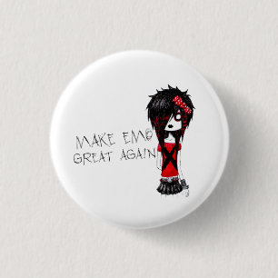 EMO GREAT AGAIN- Emo Zombie Girl- Ronde Button 3,2 Cm