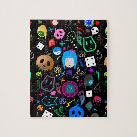 Emo Halloween patroon Legpuzzel (Verticaal)