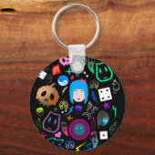 Emo Halloween patroon Sleutelhanger (Voorkant)