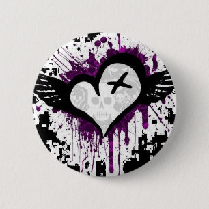 emo hart ronde button 5,7 cm