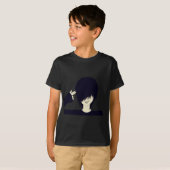 Emo-kind met pistool met vinger t-shirt (Voorkant volledig)