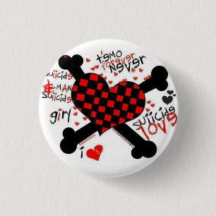 emo/liefde ronde button 3,2 cm