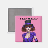 EMO MAGNETS DE FILLES GOTHIQUES, RESTER WEIRD (Recto/Verso)