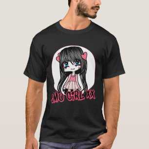 Emo Meisje Schattigee Scène Esthetische Punk Muzie T-shirt