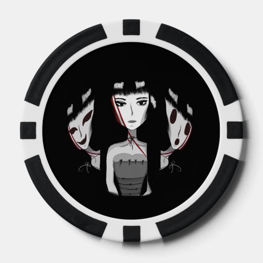 Emo Meisjes Poker Chips (Voorkant)