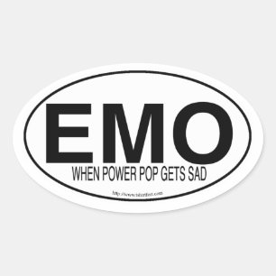 Emo Muziek Euro Ovaal Sticker Stijl Slogan