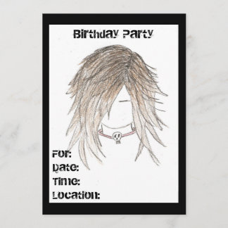 Emo Punk Birthday-uitnodigingen Kaart